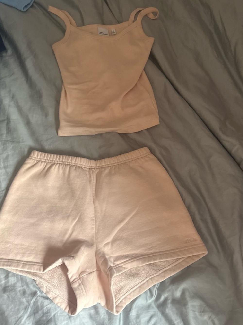 Aritzia Soft Cream Tank & Lounge Shorts Set